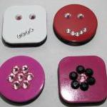 Set Of 4 Swarovski Crystal Magnets - Happy Face,..
