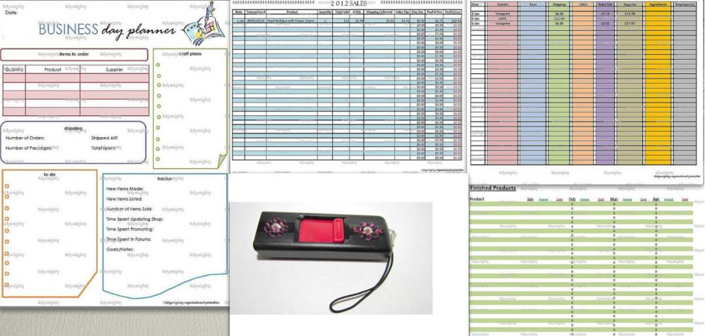 Seller Business Organizer Starter Kit (4 Documents / Swarovski Usb Flash Drive) - Printable Pdf