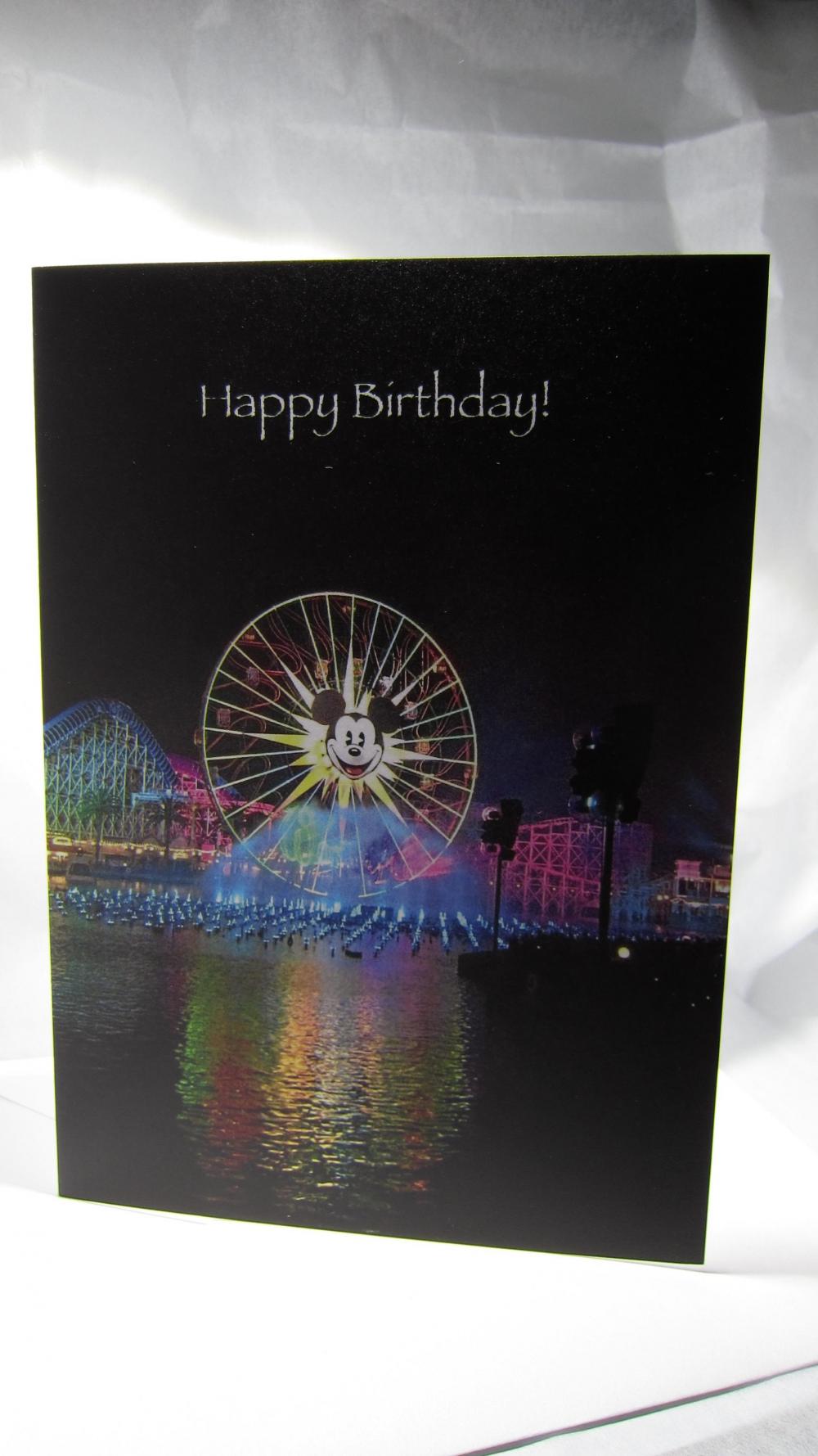 Mickey Fun Wheel Birthday Card - California Adventure Park's World Of Color Show